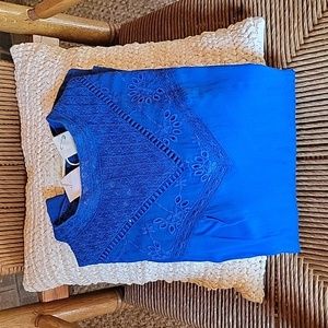 Good Hart lace top, blue, size S